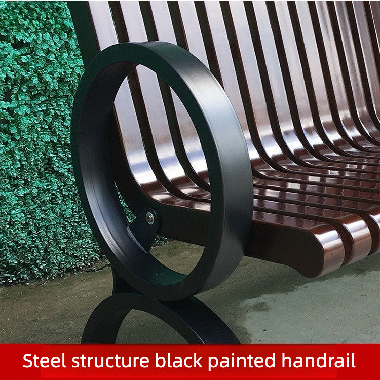 Solid Haitang Wood Outdoor Park Bench 1.4m Coffee EFWB-044