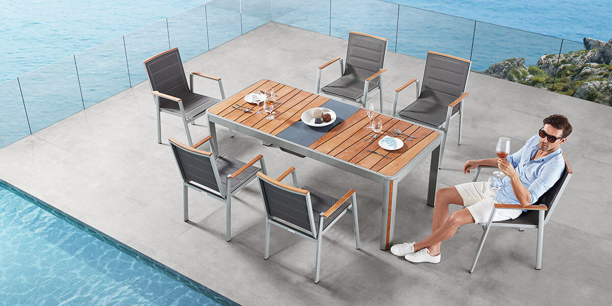 Geneva Series 6 persons Dining Table and Chair set