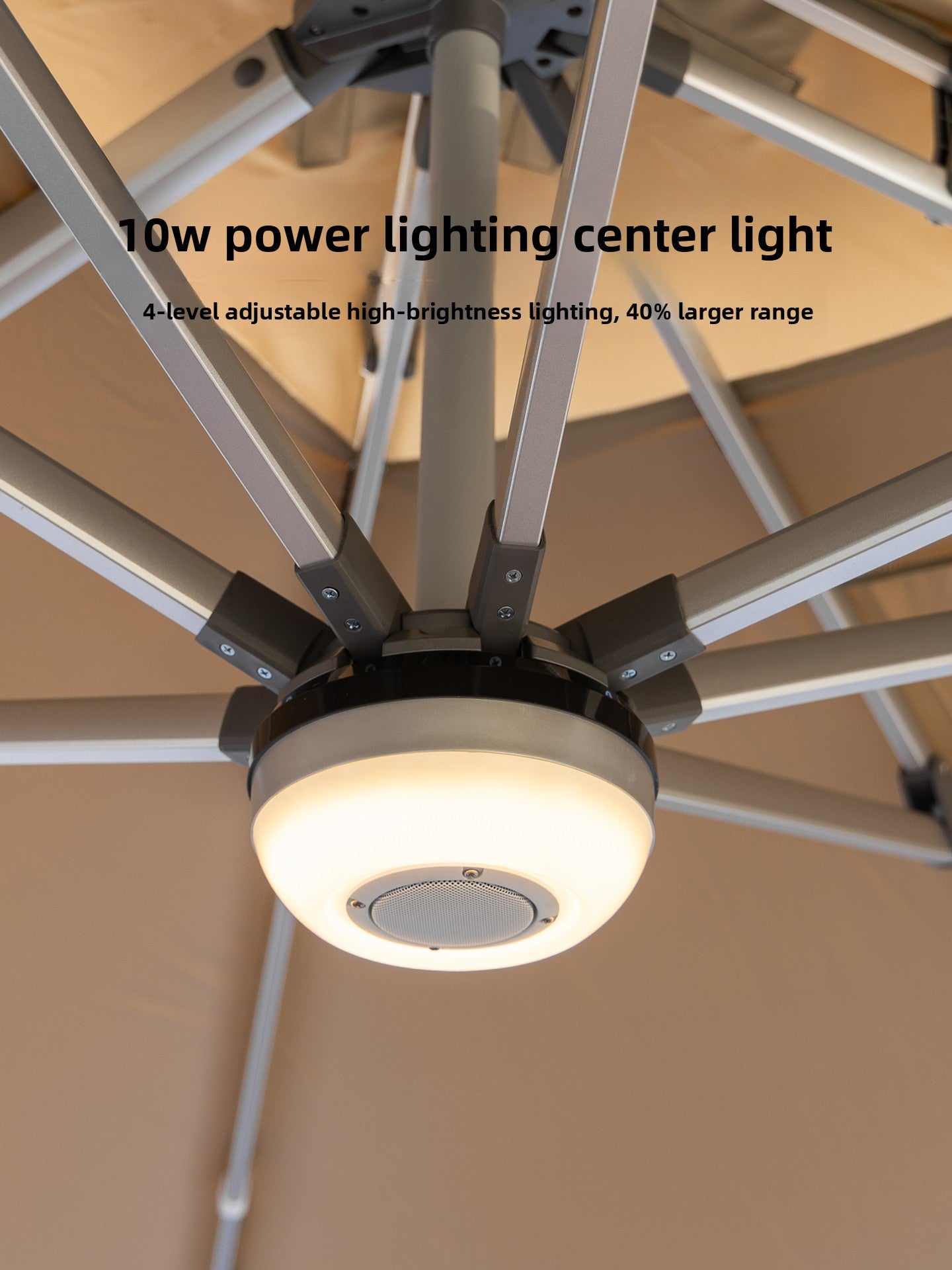 Solar LED Roman Cantilever Parasol — 7 Options | Bluetooth Speaker / Fan Available SUN054