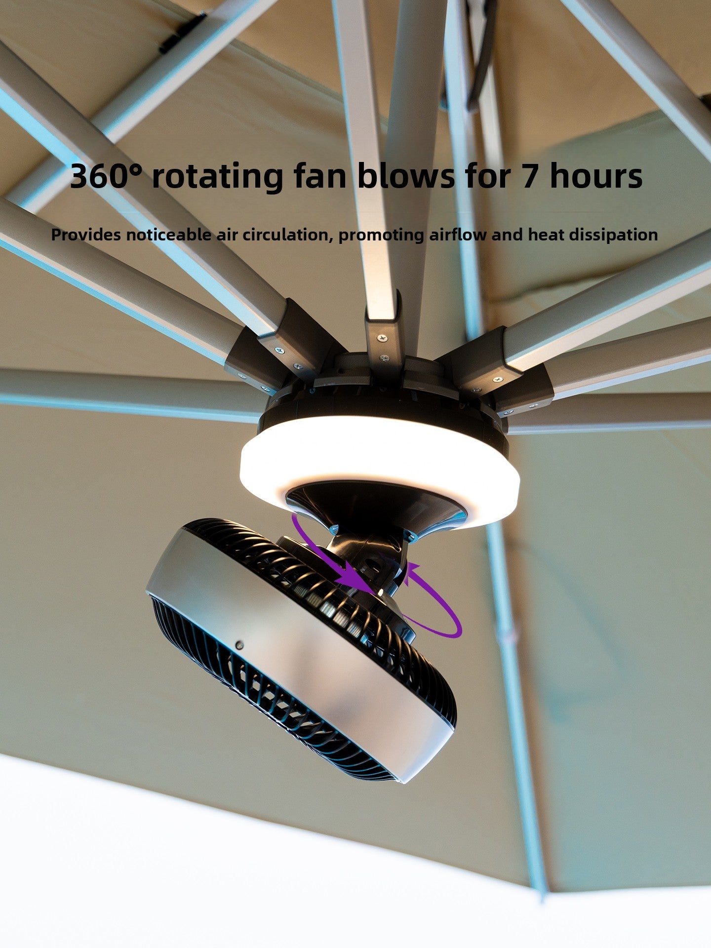Solar LED Roman Cantilever Parasol — 7 Options | Bluetooth Speaker / Fan Available SUN054