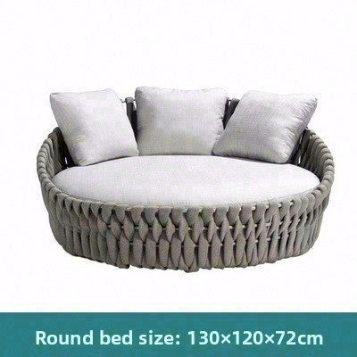 PE藤帶沙發+餐椅+躺床 戶外套裝（可單件購買）SOFA139 側面角度 2