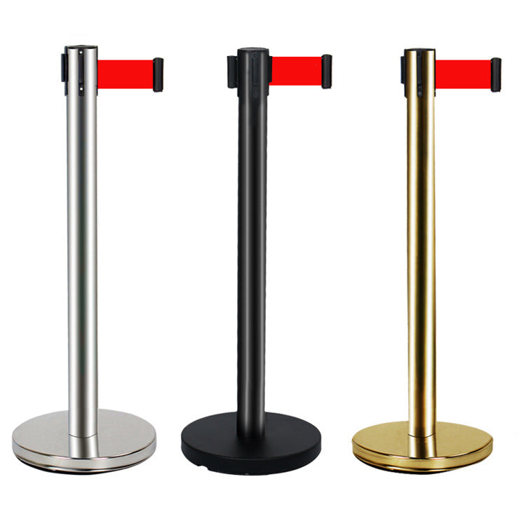 Stainless Steel Retractable Belt Stanchion — Queue Barrier / VIP Post 90cm, 7 Options QS024