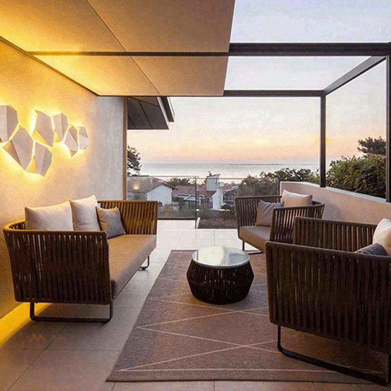 戶外PE藤編鋁架沙發組合套裝 SOFA133 正面全景