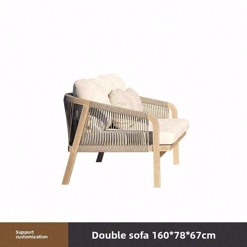 戶外PE藤編柚木/鋁合金沙發組合 SOFA135 多角度展示