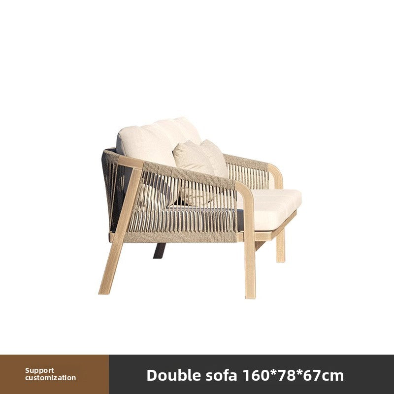 戶外PE藤編柚木/鋁合金沙發組合 SOFA135 多角度展示