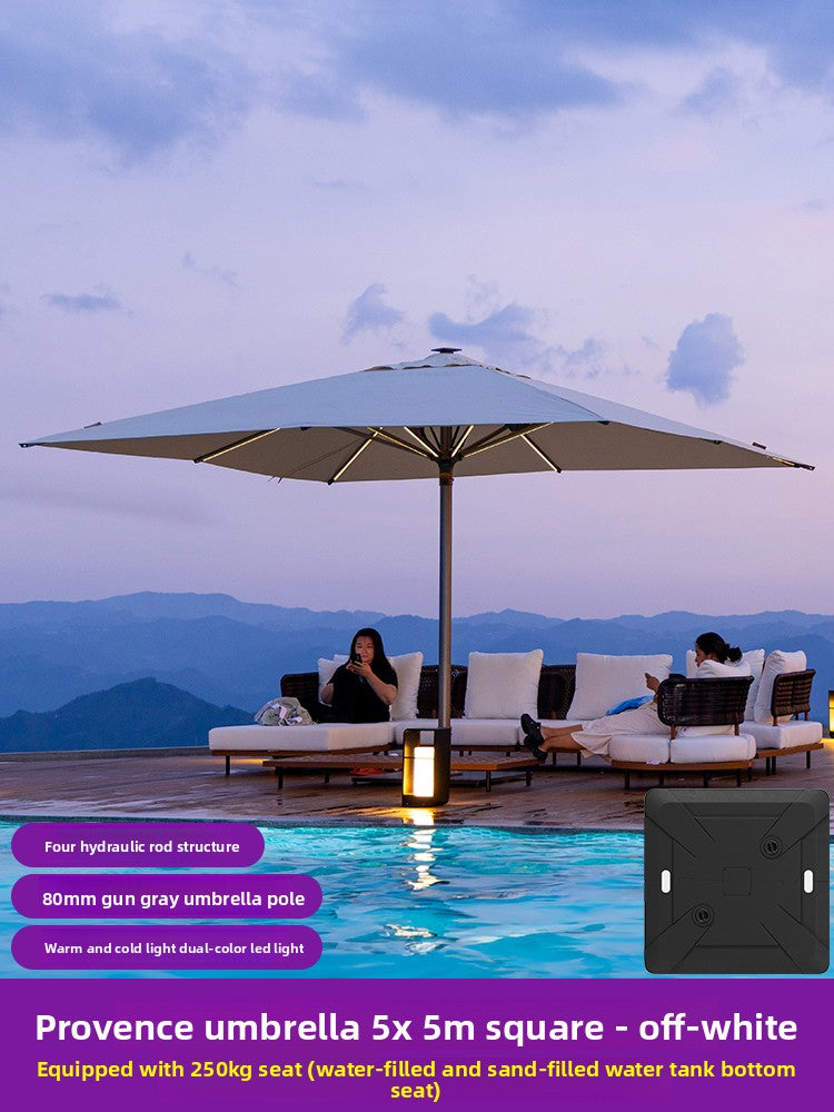 Large Commercial Centre-Pole Parasol — 8 Options | Solar LED Available SUN053