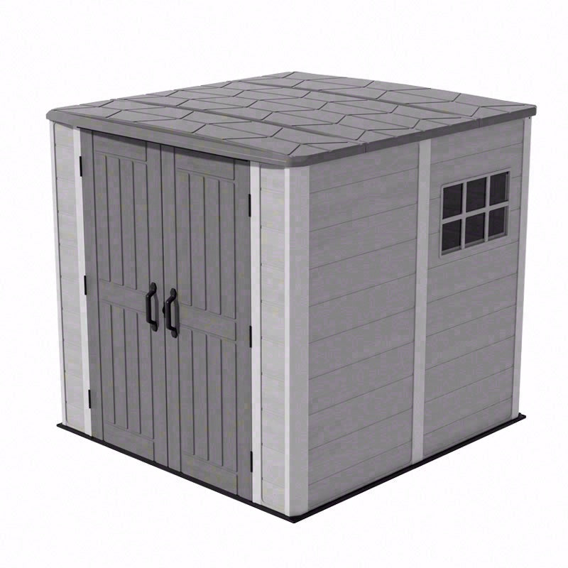Chill-Home HDPE Outdoor Storage Shed — Flat Roof Double Bay approx. 4.8㎡ (2 windows) SH003