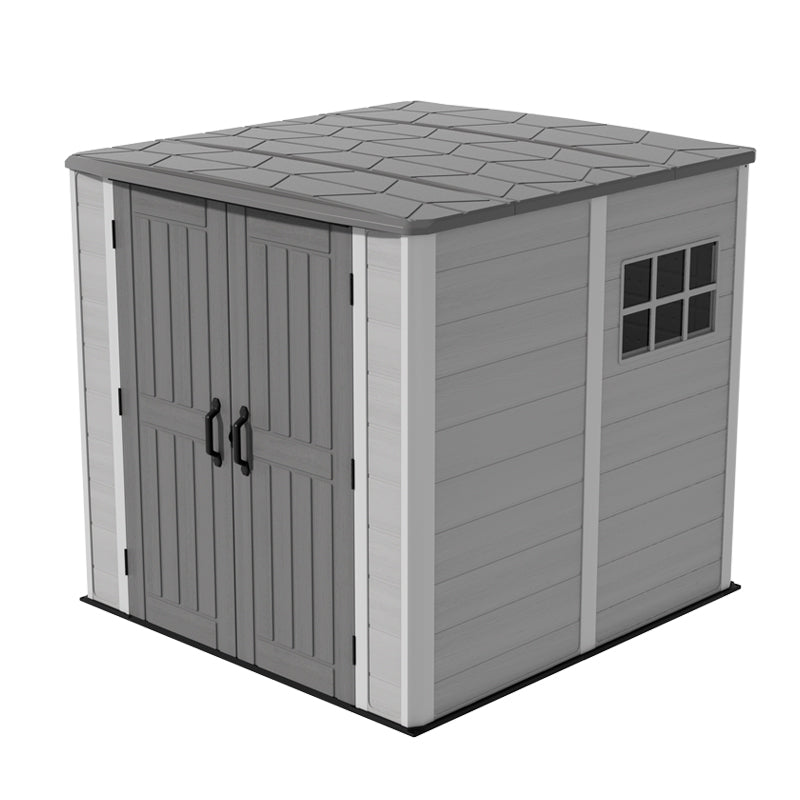 Chill-Home HDPE Outdoor Storage Shed — Flat Roof 5-Bay approx. 11.1㎡ (5 windows) SH006