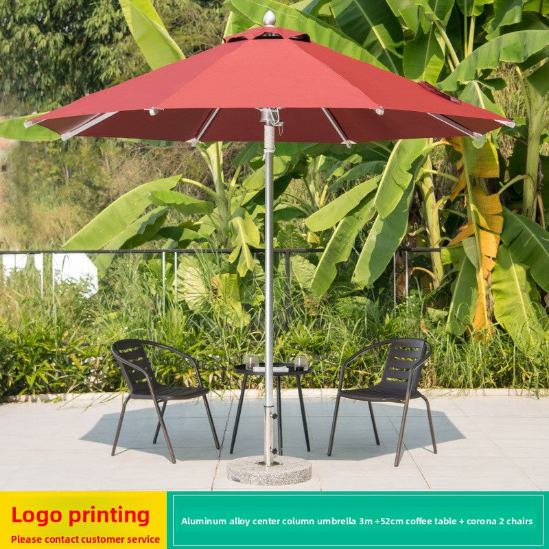Outdoor Aluminium Centre Pole Umbrella 19 Options | Table & Chair Set Available SUN045