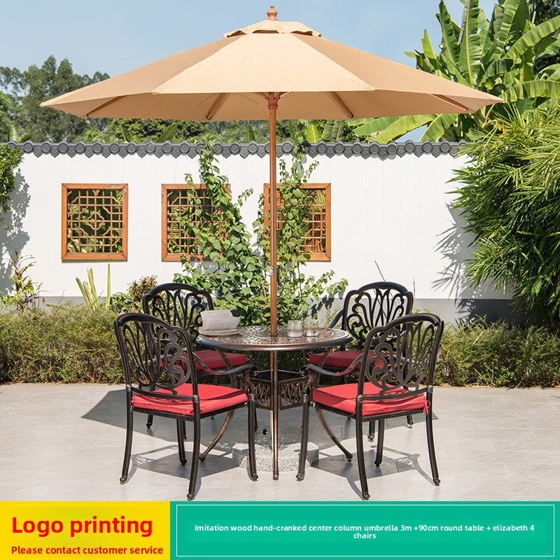 Outdoor Aluminium Centre Pole Umbrella 19 Options | Table & Chair Set Available SUN045