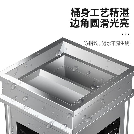 酒店大堂垃圾桶 電梯 口煙灰桶 帶煙灰缸仿大理石不鏽鋼垃圾桶 TCH00157-1
