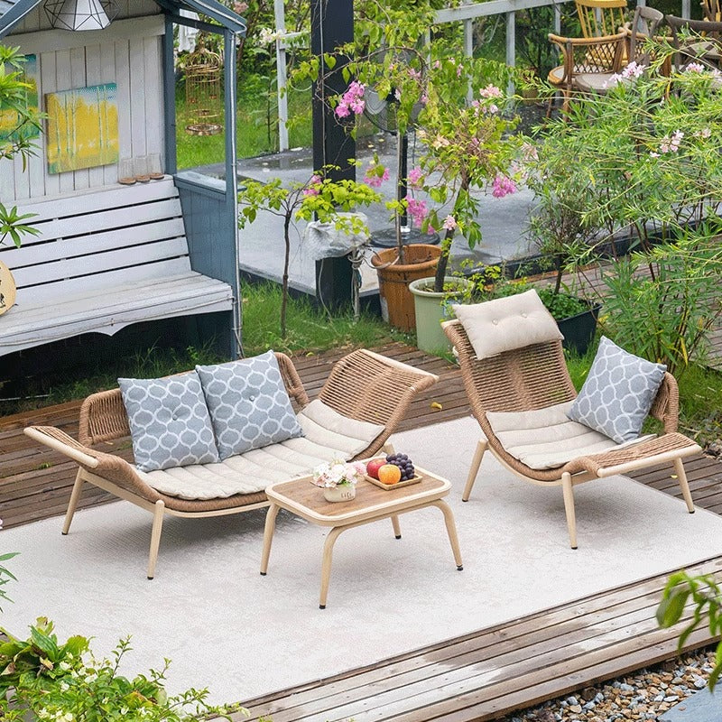 Outdoor Rope-Woven Chaise Lounge & Sofa Chair Series LCH001 | Patio Combos