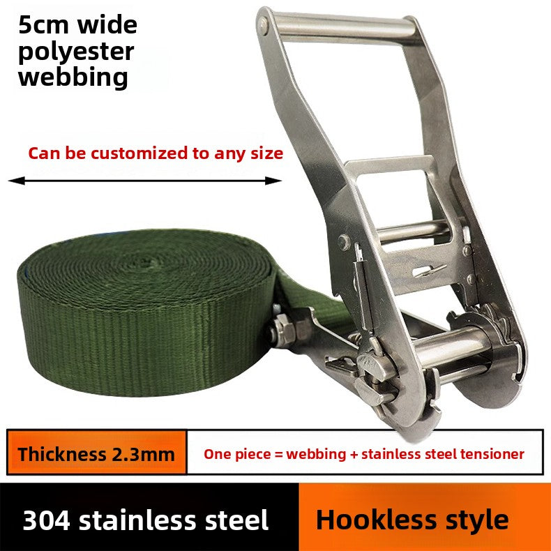 304 Stainless Steel Ratchet Strap 5cm Wide Hookless 3-30m (Single Strap) | Typhoon Tie-Down