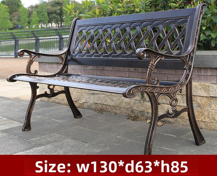Rust-Proof Cast Aluminum Mesh Park Bench 1.3m with Backrest EFWB-033