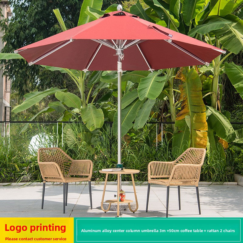 Outdoor Aluminium Centre Pole Umbrella 19 Options | Table & Chair Set Available SUN045