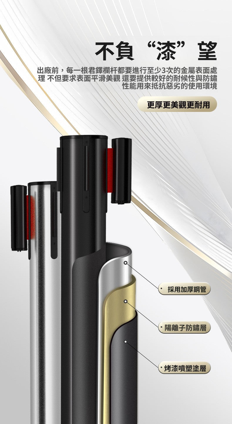 Stainless Steel Retractable Belt Stanchion — Queue Barrier / VIP Post 90cm, 7 Options QS024