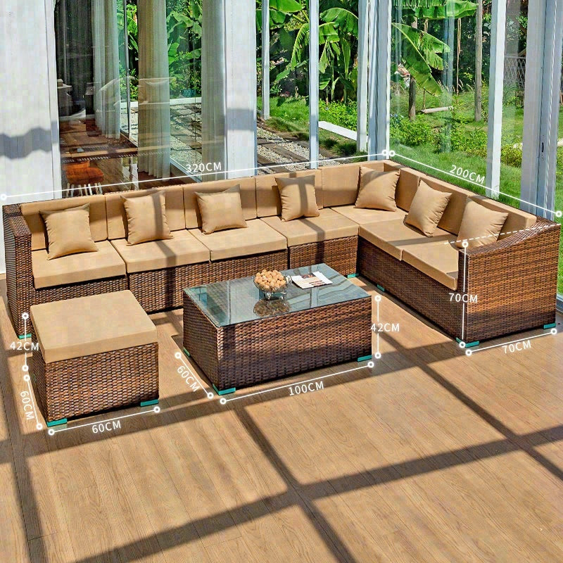 戶外PE藤編沙發組合套裝 SOFA129 側面角度 4
