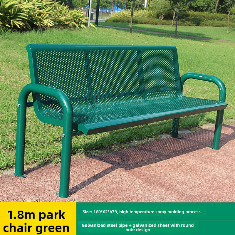 Wrought Iron Outdoor Park Bench 1.2-1.8m Green EFWB-048