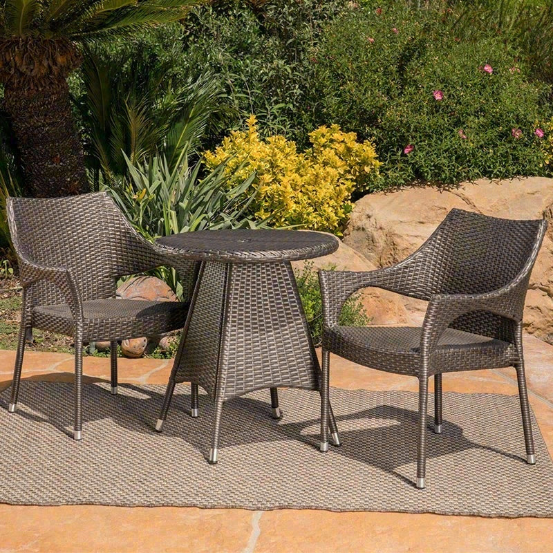 全鋁合金椅+塑木桌 戶外餐桌椅套裝（2-10座）TC099 支架結構細節 3