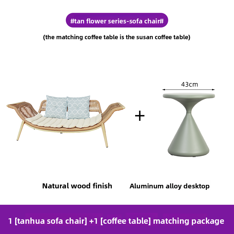 Outdoor Rope-Woven Chaise Lounge & Sofa Chair Series LCH001 | Patio Combos