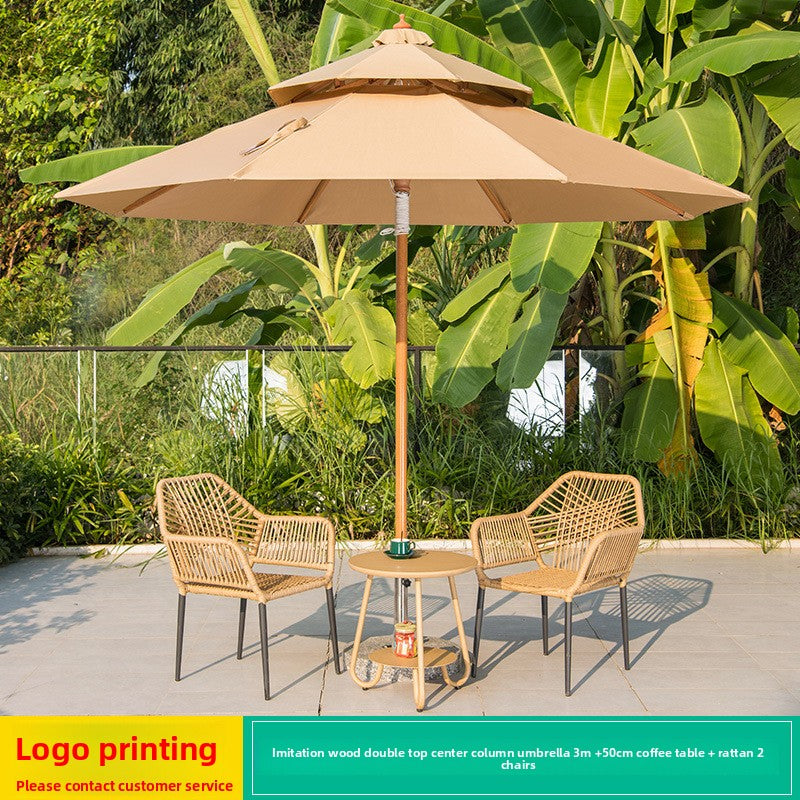 Outdoor Aluminium Centre Pole Umbrella 19 Options | Table & Chair Set Available SUN045