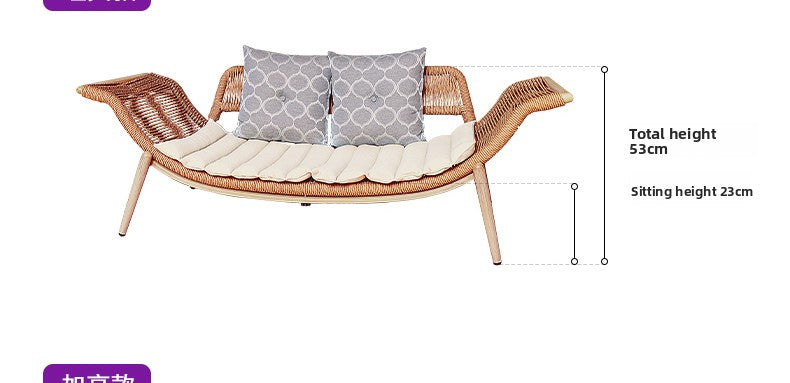 Outdoor Rope-Woven Chaise Lounge & Sofa Chair Series LCH001 | Patio Combos