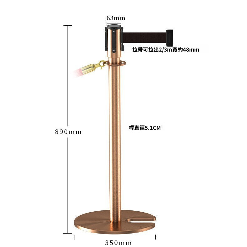 Stainless Steel Retractable Belt Stanchion — Queue Barrier / VIP Post 90cm, 7 Options QS024