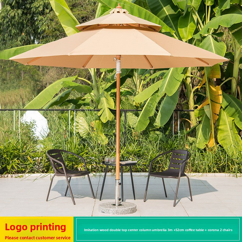 Outdoor Aluminium Centre Pole Umbrella 19 Options | Table & Chair Set Available SUN045