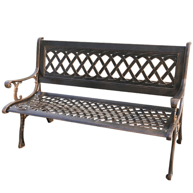 Rust-Proof Cast Aluminum Mesh Park Bench 1.3m with Backrest EFWB-033