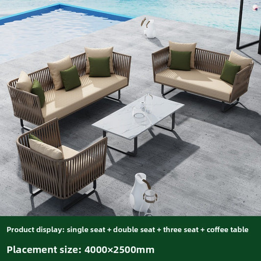 Outdoor PE Rattan Aluminum Frame Sofa Set SOFA133