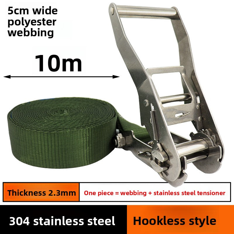 304 Stainless Steel Ratchet Strap 5cm Wide Hookless 3-30m (Single Strap) | Typhoon Tie-Down