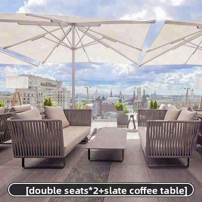 戶外PE藤編鋁架沙發組合套裝 SOFA133 座面細節 2