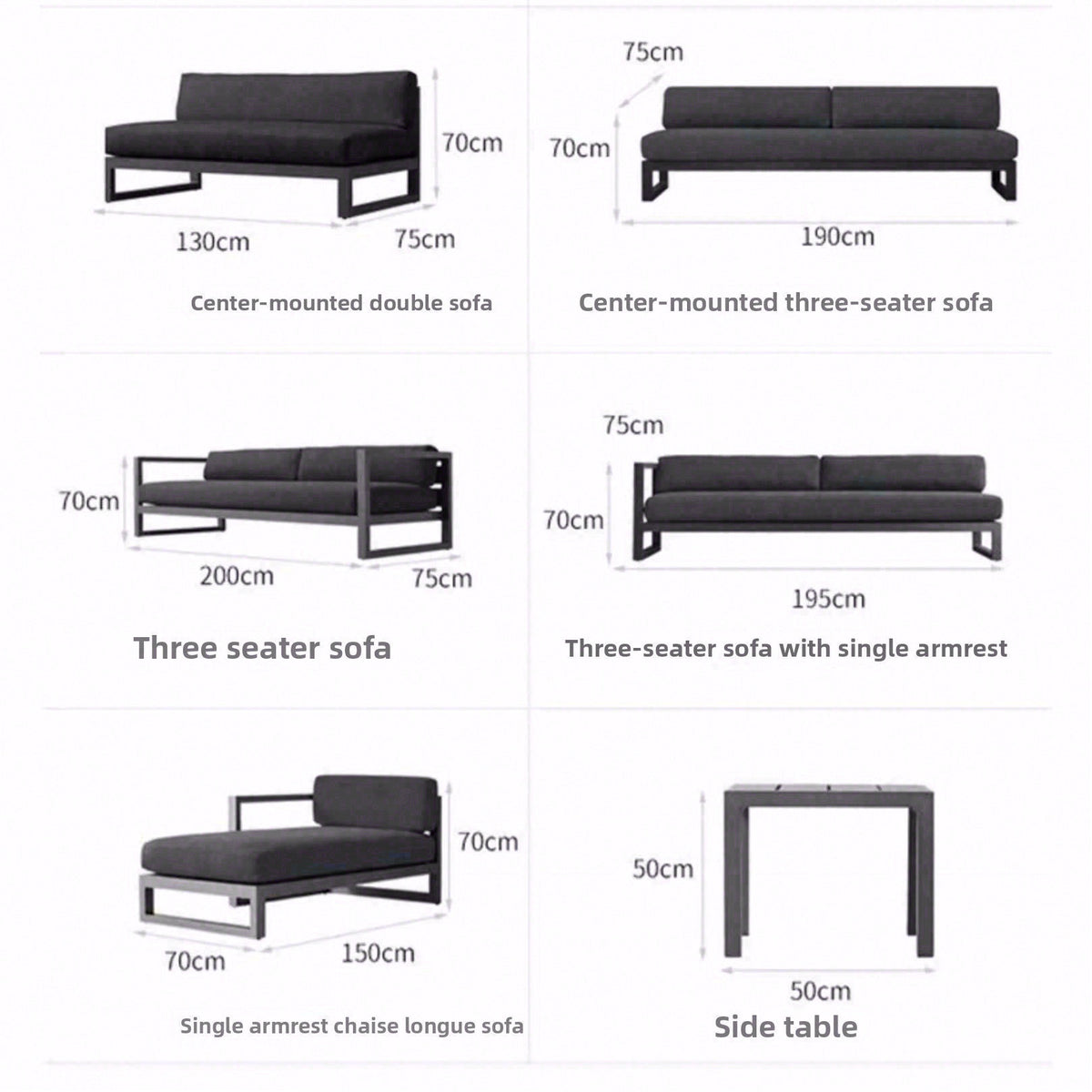 戶外鋁合金北歐風沙發組合套裝 SOFA134 材質紋理