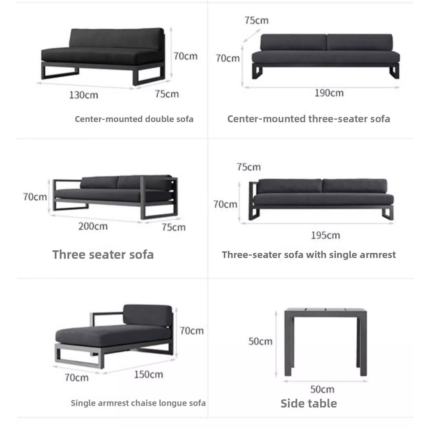 戶外鋁合金北歐風沙發組合套裝 SOFA134 材質紋理