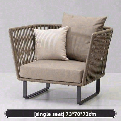 戶外PE藤編鋁架沙發組合套裝 SOFA133 座面細節