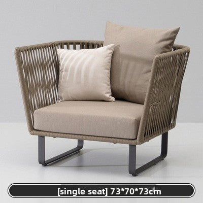 戶外PE藤編鋁架沙發組合套裝 SOFA133 座面細節
