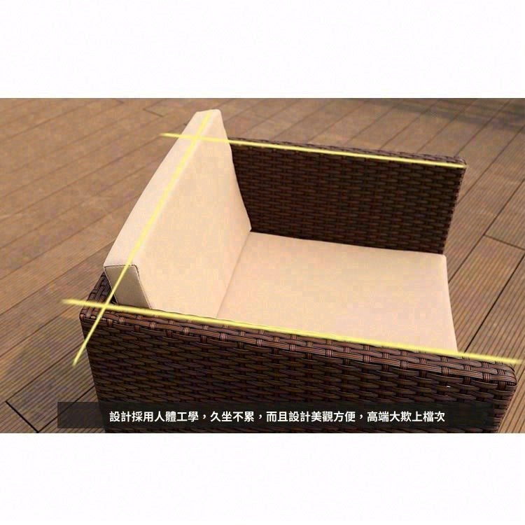 戶外PE藤編鋁架桌椅套裝 TC092 組合配置示意