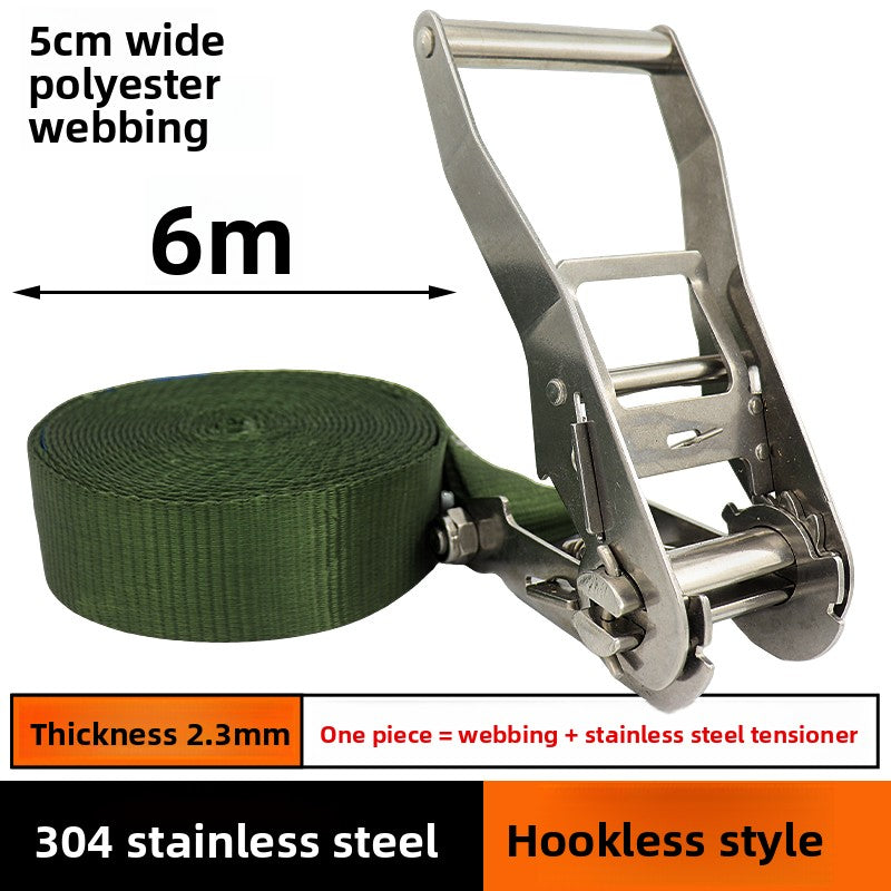 304 Stainless Steel Ratchet Strap 5cm Wide Hookless 3-30m (Single Strap) | Typhoon Tie-Down