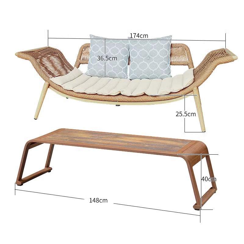 Outdoor Rope-Woven Chaise Lounge & Sofa Chair Series LCH001 | Patio Combos