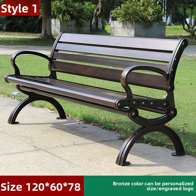 Cast Aluminum Outdoor Park Bench 1.2–2m | Splayed Legs EFWB-034