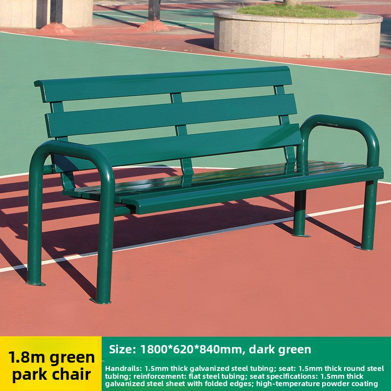 Iron Outdoor Park Bench Sports Court 1.5-1.8m Green EFWB-049