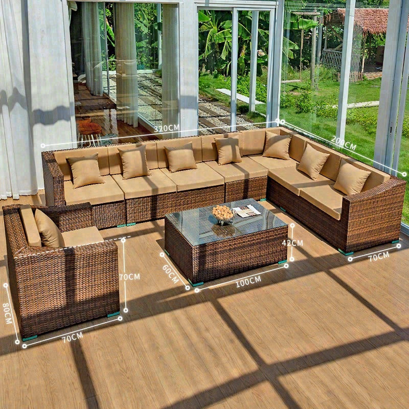 戶外PE藤編沙發組合套裝 SOFA129 組合配置示意 4