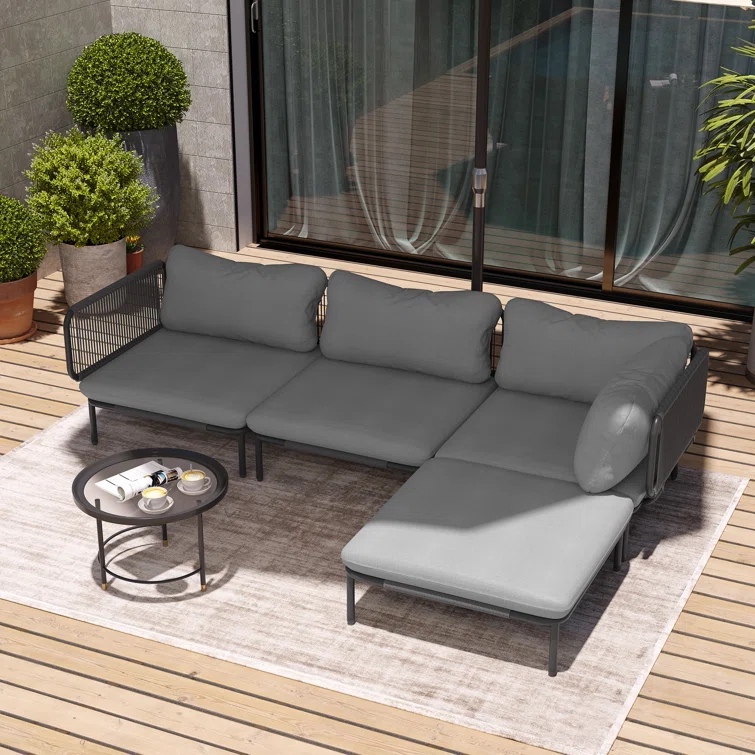戶外北歐風PE藤編沙發套裝 SOFA130 尺寸比例參考
