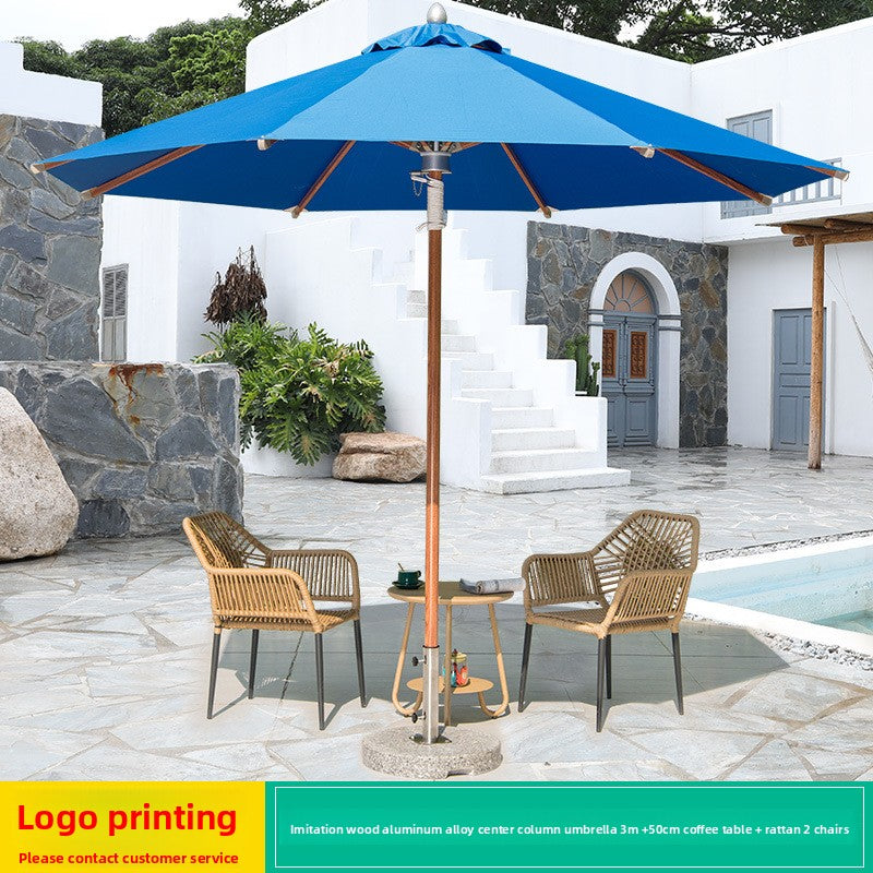 Outdoor Aluminium Centre Pole Umbrella 19 Options | Table & Chair Set Available SUN045