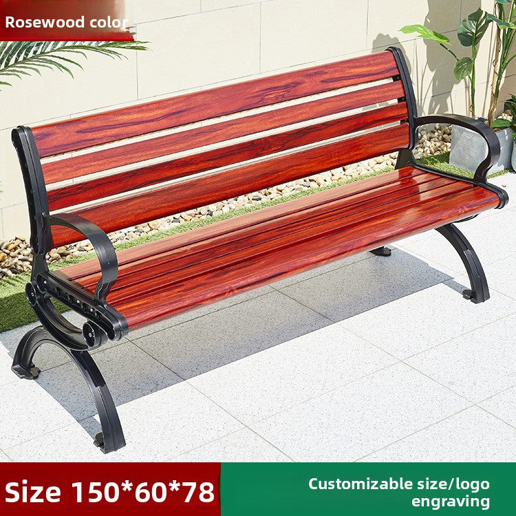 Cast Aluminum Outdoor Park Bench 1.2–2m | Splayed Legs EFWB-034