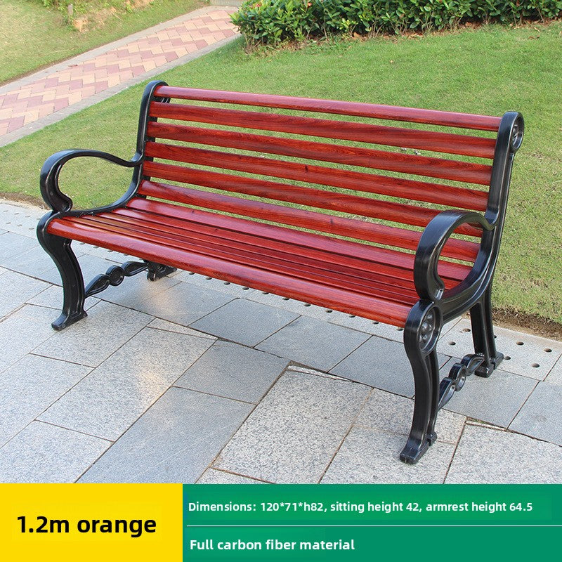 Fiberglass (FRP) Carbon-Fiber Outdoor Park Bench 1.2-1.8m Coffee/Orange EFWB-050