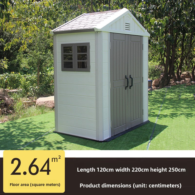 Chill-Home HDPE Outdoor Storage Shed — Gable Roof Single Bay approx. 2.6㎡ (1 window) SH007