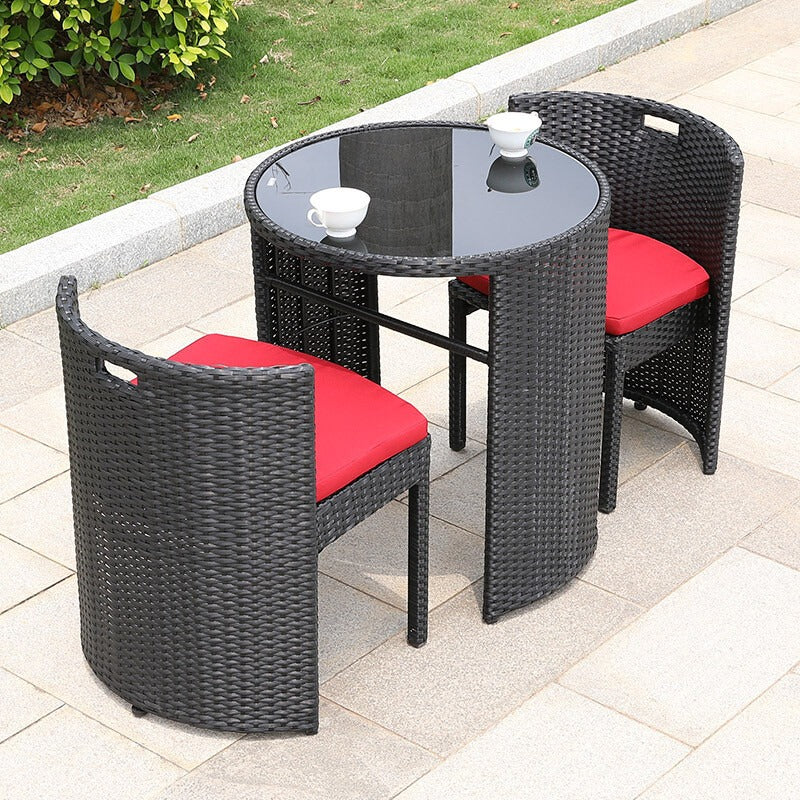 LO0001 Rattan balcony dining table and chair set | Rattan | Dining table | Rattan chairs | Dining table set | Outdoor furniture | Outdoor table