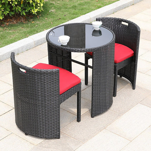 LO0001 Rattan balcony dining table and chair set | Rattan | Dining table | Rattan chairs | Dining table set | Outdoor furniture | Outdoor table