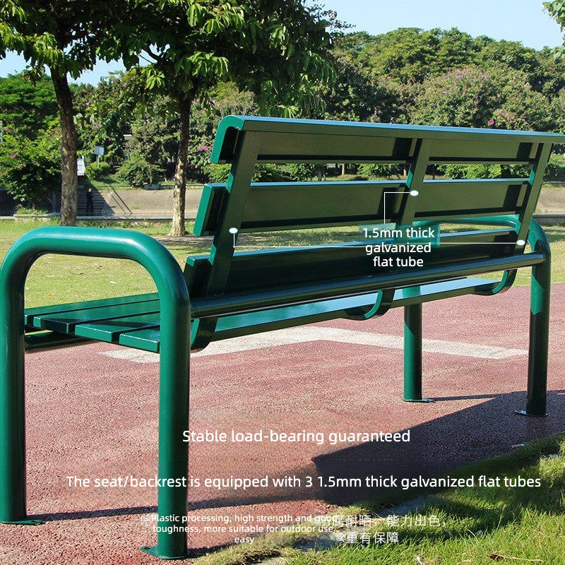 Iron Outdoor Park Bench Sports Court 1.5-1.8m Green EFWB-049